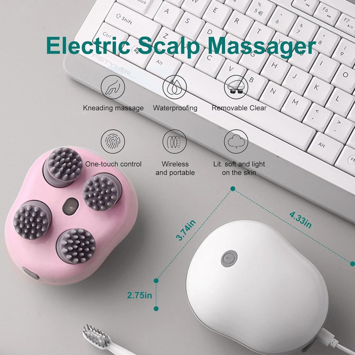 AZRA Rechargeable Scalp Massager with Red Light