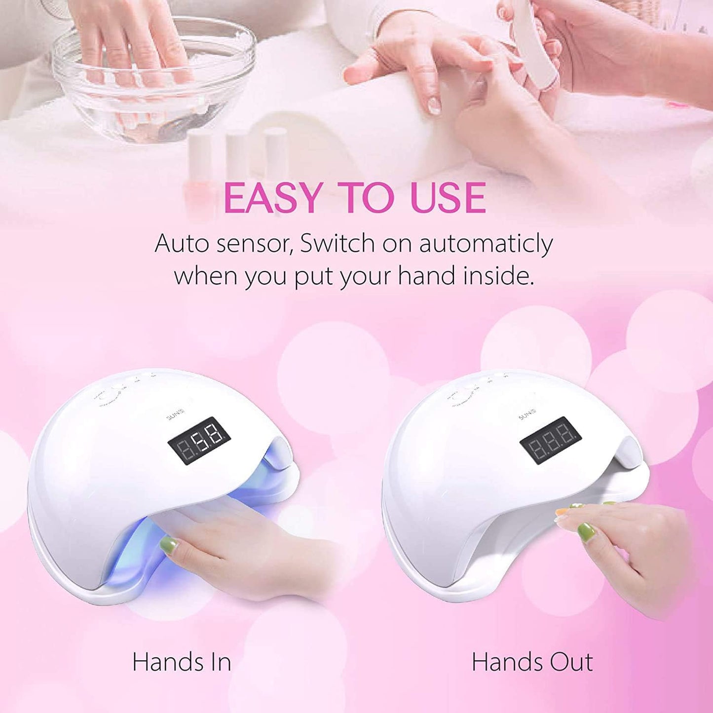 48W Professional Nail Lamp – LED Display & Auto Sensor